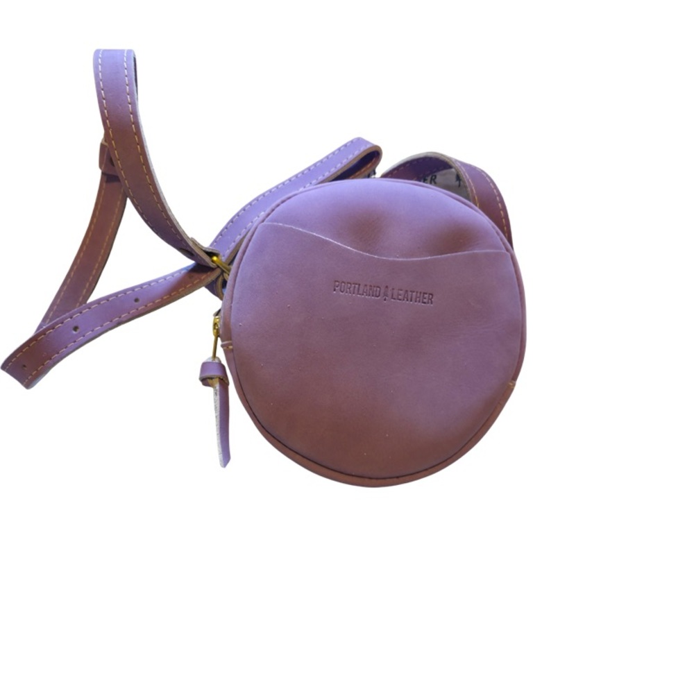 Portland Leather Circular Crossbody Bag - small chalk circle